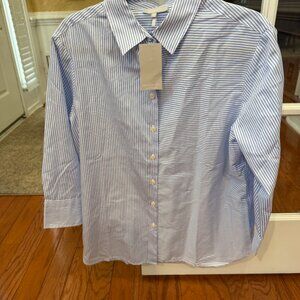 Hinson Wu - NWT - Margot Shirt long Sleeve - Blue/White Stripe/check - size 16